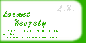 lorant weszely business card